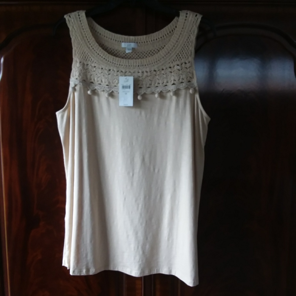 NWT J Jill sleeveless tank/tunic in Sand Dune color